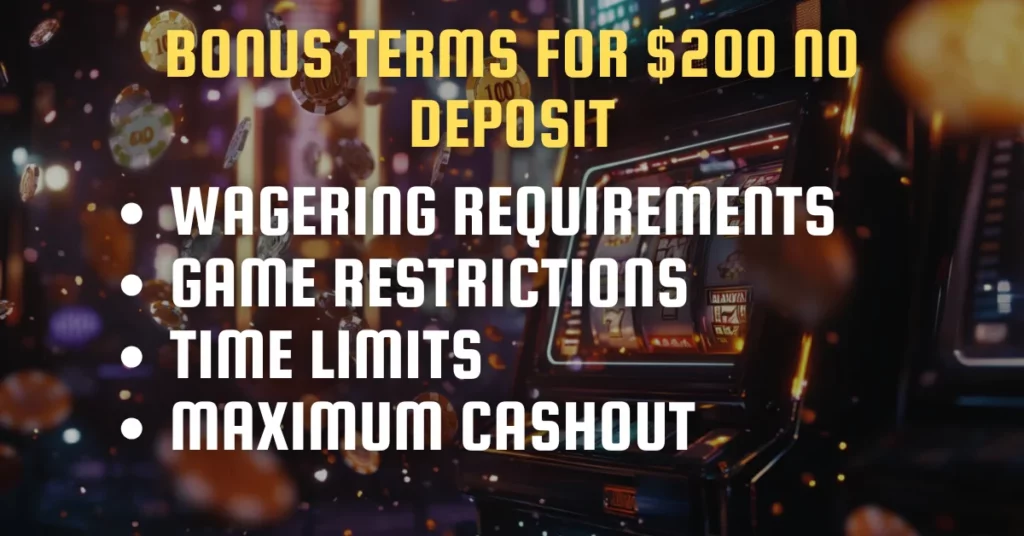 Bonus Terms For $200 No Deposit
