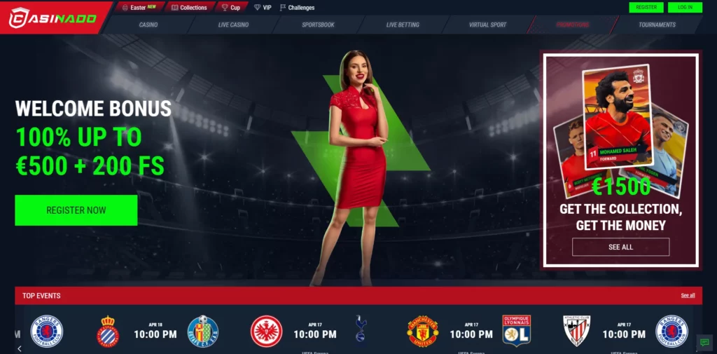 Casinado Casino Main Page