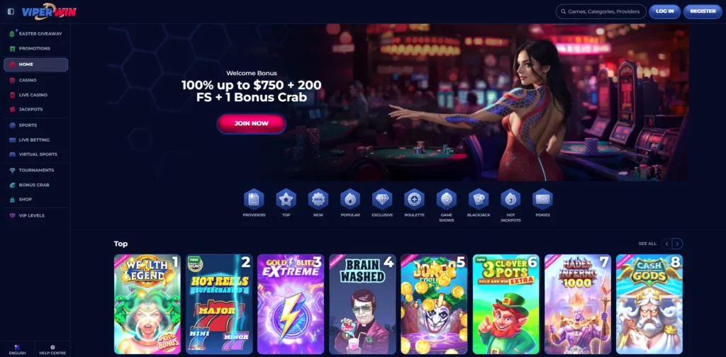 ViperWin Casino Main Page