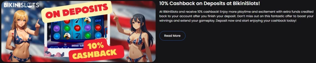 Bikini Slots Casino Cashback on Deposit
