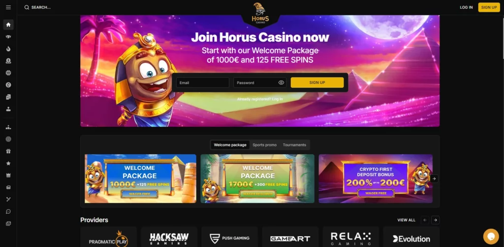 Horus Casino Main Page