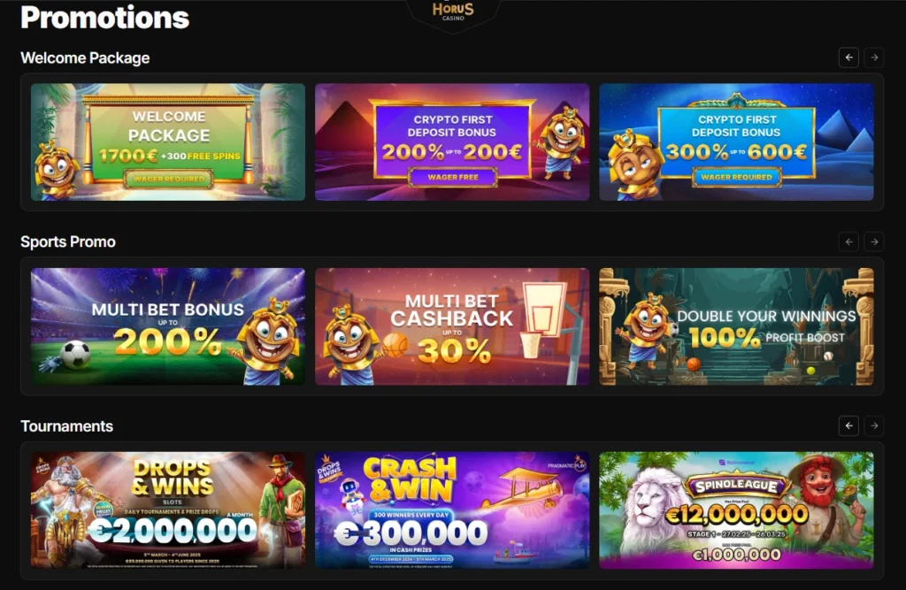 Horus Casino Promotions