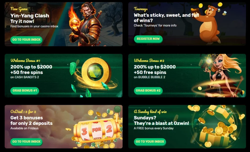 Ozwin Casino Bonuses