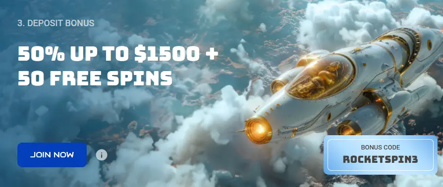 RocketSpin Casino Third Deposit Bonus
