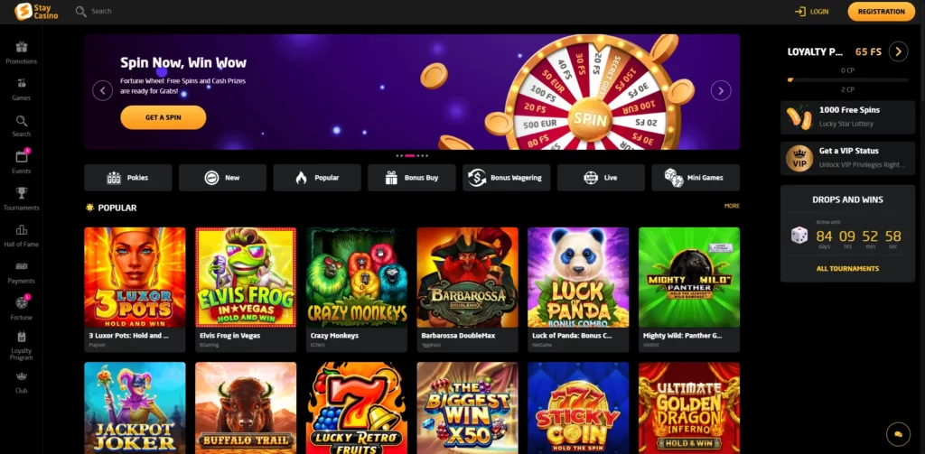 Stay Casino Main Page