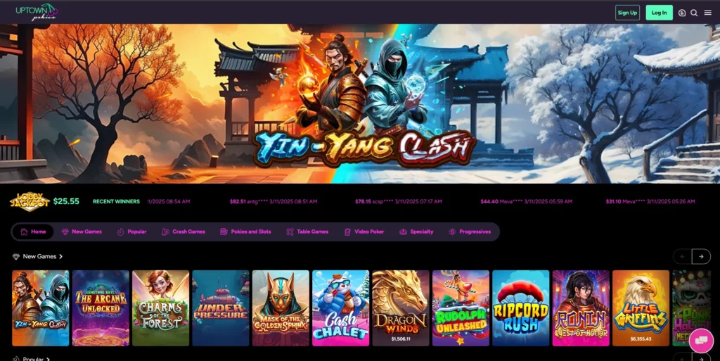 Uptown Pokies Casino Main Page