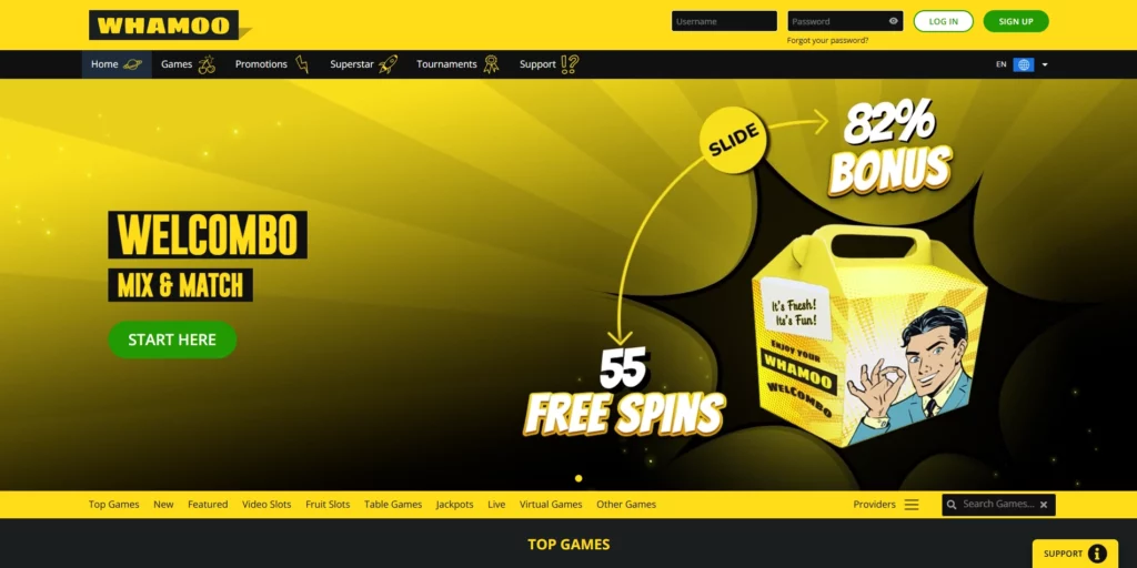 Whamoo Casino Main Page